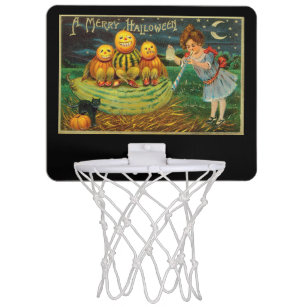 Witch's Halloween Jack-o-Lantern Magick Altar Mini Basketball Hoop