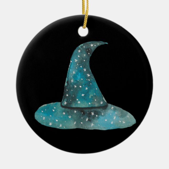 Witch's Hat Ceramic Tree Decoration (Front)