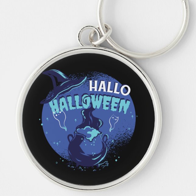 Witchs Hat Halloween Design Key Ring (Front)