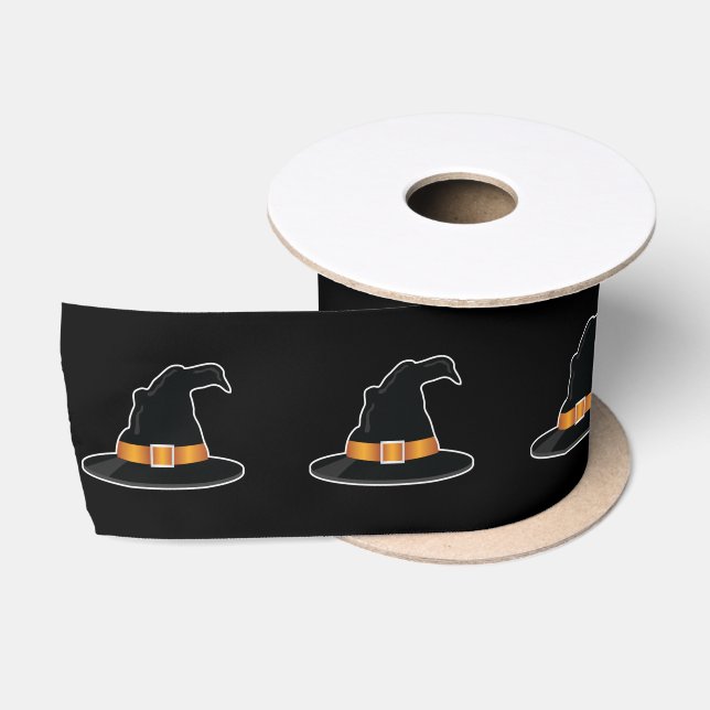 Witch's Hat Orange Hat Witch Hat Witchy Halloween Satin Ribbon (Spool)