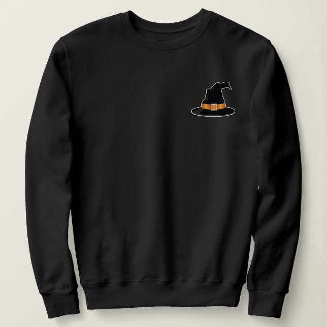 Witch's Hat With Orange Illustration Halloween Sweatshirt (Design Front)