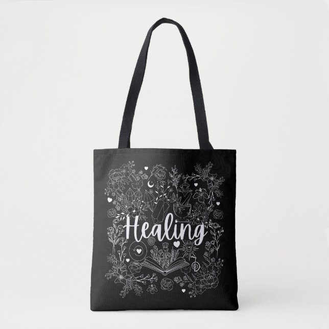 Witch's Healing Touch: Enchanting Design Tote Bag (Front)