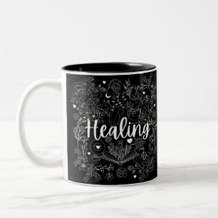 Witch's Healing Touch: Enchanting Design Two-Tone Coffee Mug