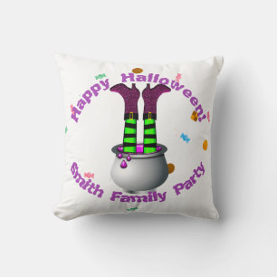Witch's Legs & Brew in Purple & Green Cushion