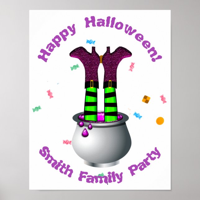 Witch's Legs & Brew in Purple & Green Poster (Front)