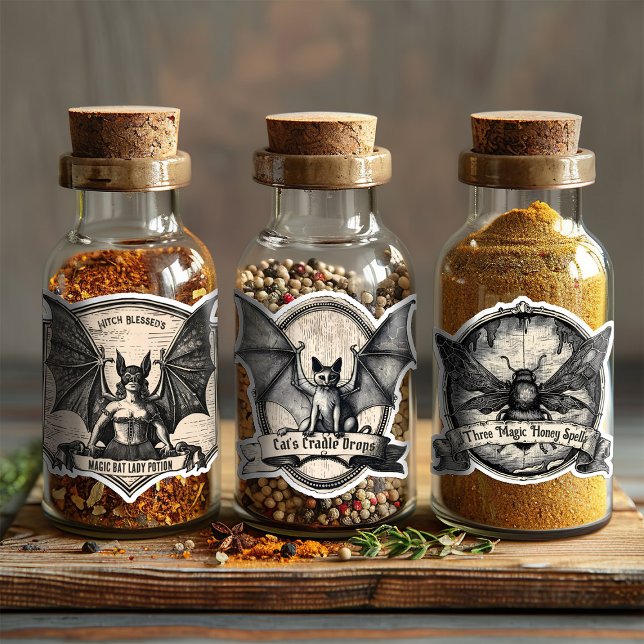  Witch's Pantry Spice Label Potion Bottle Stickers (Creator Uploaded)