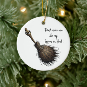 Witch's Pet Broom Ornament