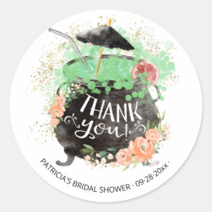 Witch's Punch Halloween Bridal Shower Thank You Classic Round Sticker