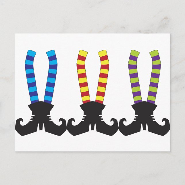 Witch's Stripy Socks Postcard (Front)