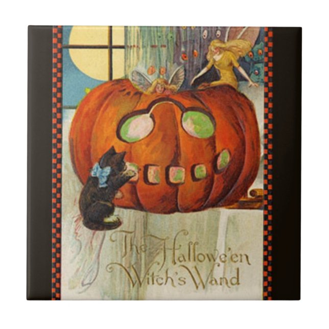 Witch's Wand Halloween Tile (Front)