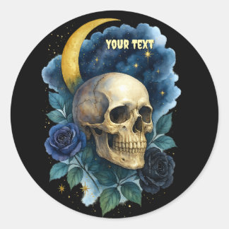 Witchy Aesthetic Gothic Floral Halloween Creepy Classic Round Sticker