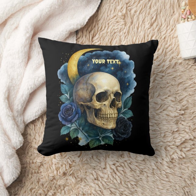 Witchy Aesthetic Gothic Floral Halloween Creepy  Cushion (Blanket)