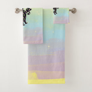 Witchy And Cat, Halloween Mood Bath Towel Set