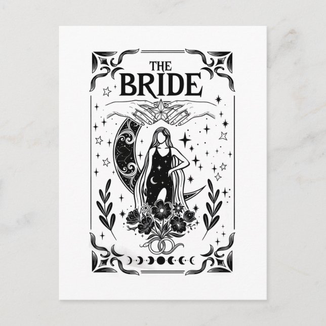 Witchy Bachelorette Bride Coven Gothic Wedding Postcard (Front)