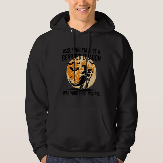 Witchy Beardie Halloween Moon Hoodie (Front)