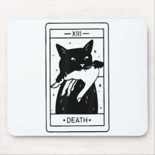 Witchy Black Cat Halloween Tarot Card Funny For Me Mouse Pad