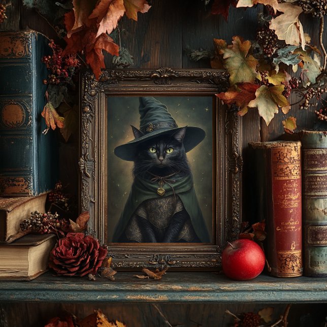 Witchy Black Cat - Vintage Style Halloween Poster (Creator Uploaded)