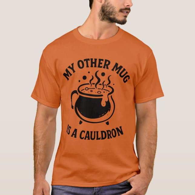Witchy Black Cauldron Design – Magical Potion Brew T-Shirt (Front)