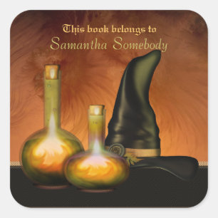 Witchy Bookplate Library Stickers
