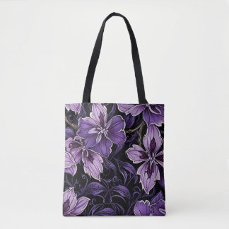 Witchy Botanical Lilac Tote Bag