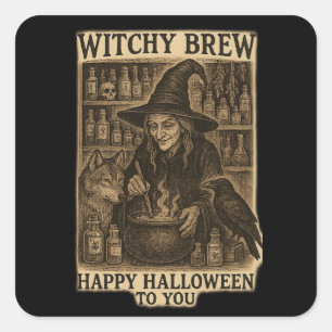 Witchy Brew Halloween Stickers