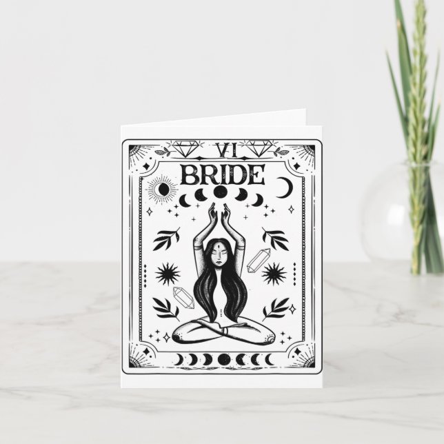 Witchy Bride Coven Tarot Celestial Gothic Bachelor Card (Front)