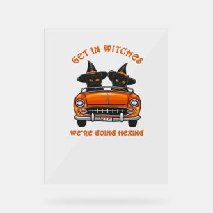 Witchy Cats Going Hexing Oversized T-Shirt Acrylic Sign