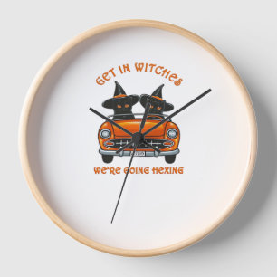 Witchy Cats Going Hexing Oversized T-Shirt Clock