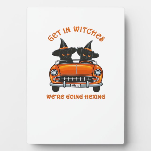 Witchy Cats Going Hexing Oversized T-Shirt Plaque (Front)