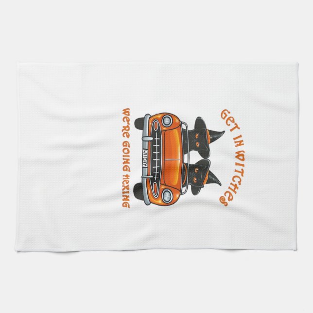 Witchy Cats Going Hexing Oversized T-Shirt Tea Towel (Horizontal)