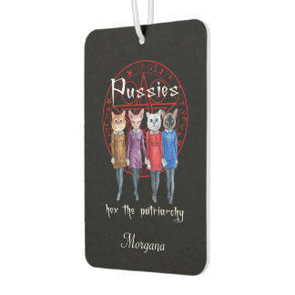 Witchy Cats Hex The Patriarchy  Personalized Car Air Freshener