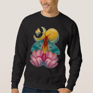 Witchy Celestial Lunar Moth Crescent Moon Cottagec Sweatshirt