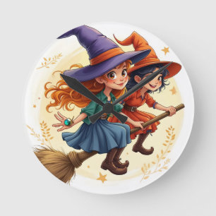 Witchy Characters Wall Clock Decor