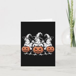 Witchy Chicken Trio Halloween Outfit For Spooky Fa Card