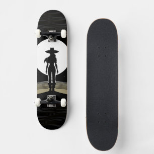 Witchy Cowgirl Moonlit Western Feminine Power Skateboard