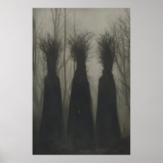 Witchy Dark Cottagecore Gothic Wicca Occult Tree Poster