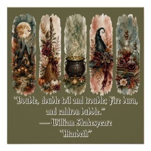 Witchy decor, Spooky Halloween Poster