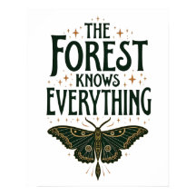 Witchy Forest Knows Everything Mystical Wall Art