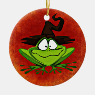 Witchy Frog Ornament Round