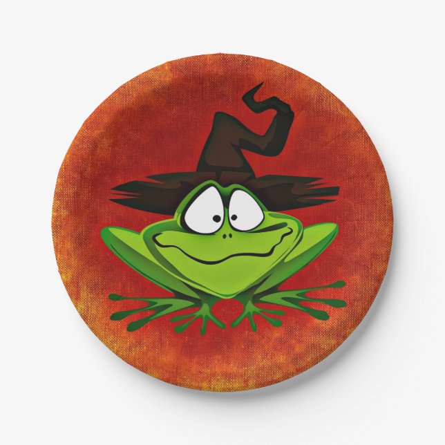 Witchy Frog Paper Plate (Front)