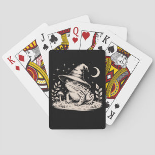 Witchy Frog Vintage Halloween Goblincore Playing Cards