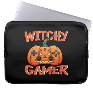 Witchy Gamer Halloween Laptop Sleeve