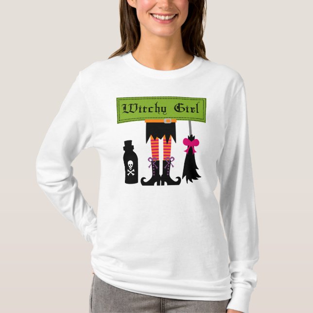 Witchy Girl Halloween T-shirts and Gifts (Front)