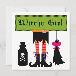 Witchy Girl Halloween T-shirts and Gifts Card