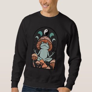 Witchy Goblincore Aesthetic Frog Toad Mushroom Vin Sweatshirt