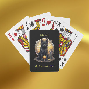 Witchy Gothic Black Cat Playing Cards