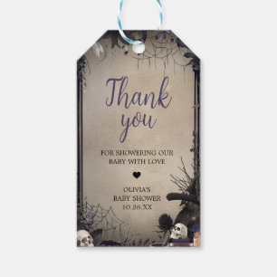 Witchy Gothic Halloween Baby Shower Favour Tags