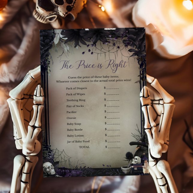 Witchy Gothic Halloween The Price is Right Game (Witchy Baby Shower The Price is Right Game)