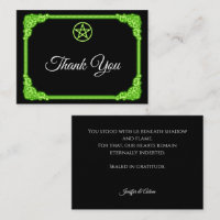 Witchy green Glow Gothic wedding Thank You