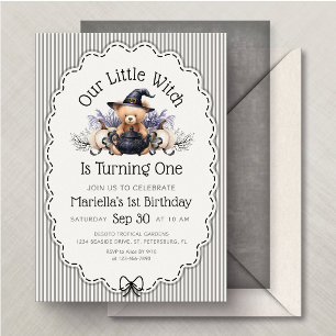 Witchy Halloween 1st 2nd Birthday Invitation